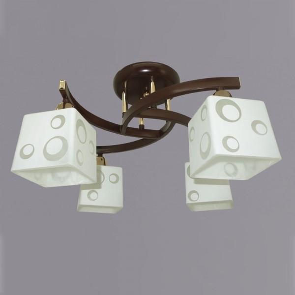 Фото Люстра потолочная россвет рс20175 brn+fg/4c е27 4x60вт