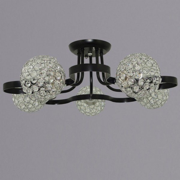 Фото Люстра потолочная россвет рс20702 bk+cr/5c е27 5x60вт