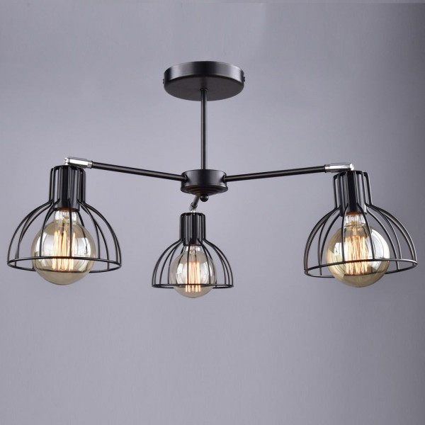 Фото Люстра потолочная россвет нубия рс21077 bk+cr/3c е27 3x60вт