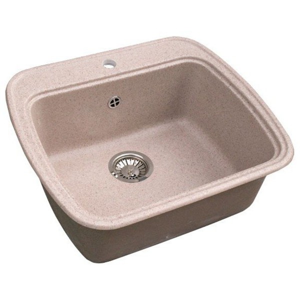 Фото Мойка офелия (g-003) кремовый (565*490) с сифоном