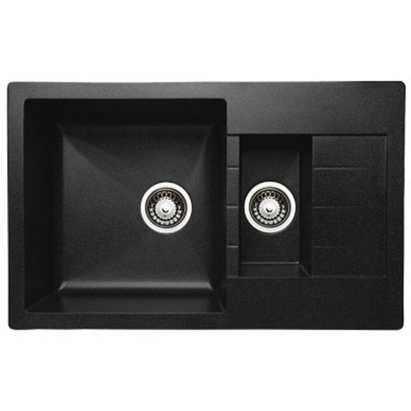 Фото Мойка дуо (g-012) антрацит 790*495 с сифоном