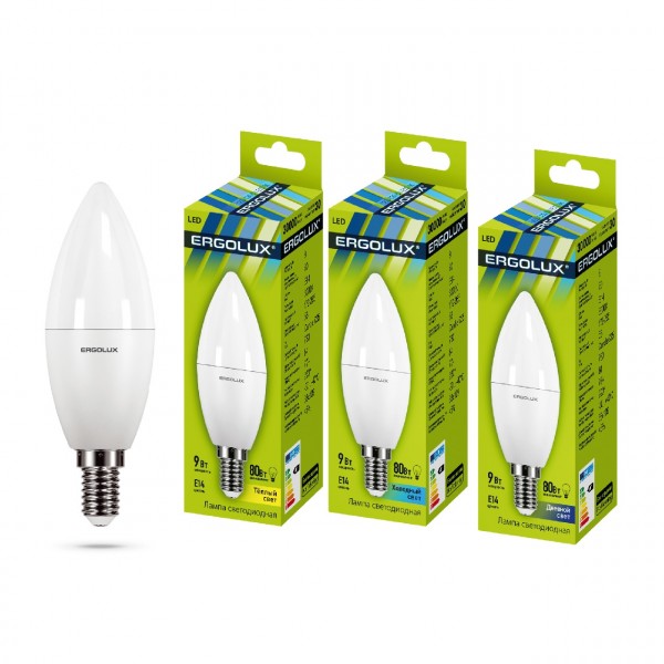 Фото Лампа светодиодная ergolux 13167 е14 свеча 220вт 3000к