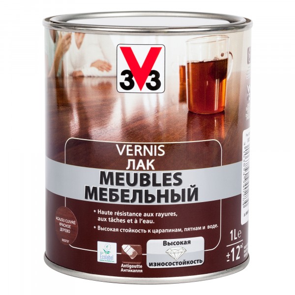 Фото Лак мебельный красное дерево v33 1л