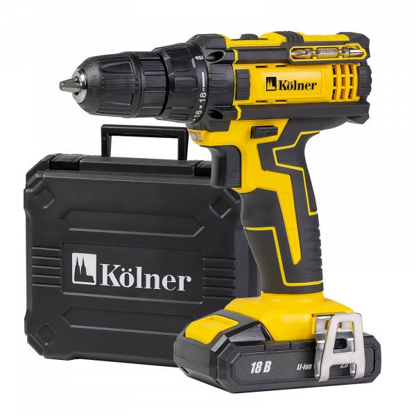 дрель аккумуляторная kolner kcd 182lс 18в 2ач li-lon 10мм 2 аккум и кейс кн18-2лц 546000₽