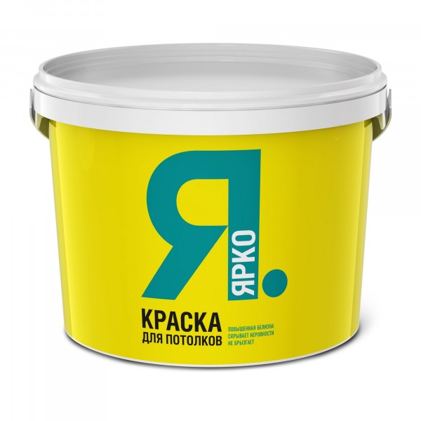 Фото Краска ярко для потолков белая 6 кг