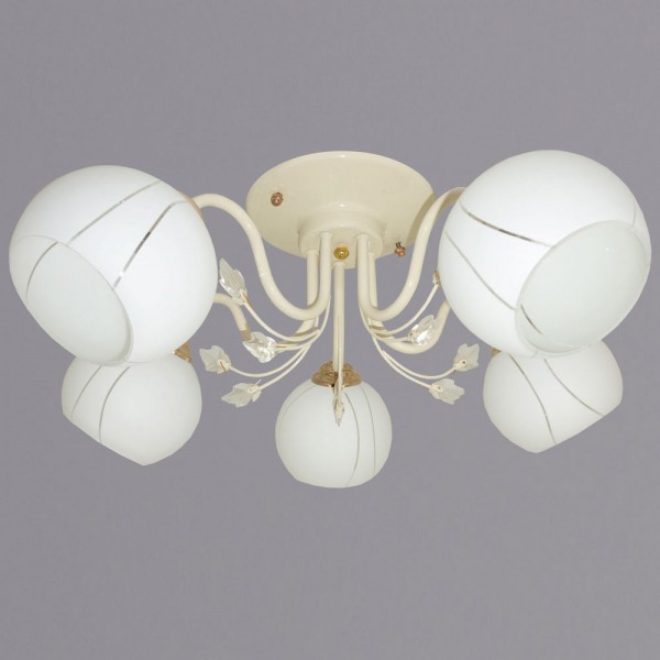 Фото Люстра потолочная россвет рс20025 yg+fg/5c е27 5x60вт ip20