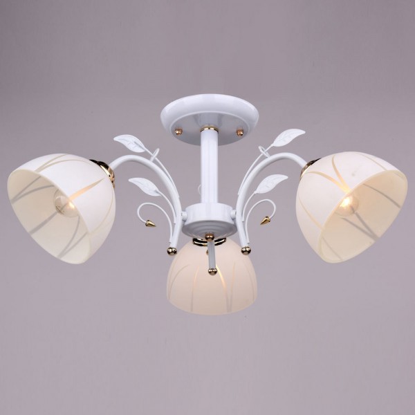 Фото Люстра потолочная россвет рс20043 wt+fg/3c е27 3x60вт ip20