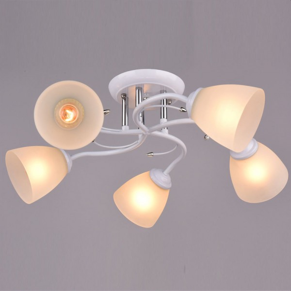 Фото Люстра потолочная россвет лютня рс20657 wt+cr/5c е27 5x60вт ip20