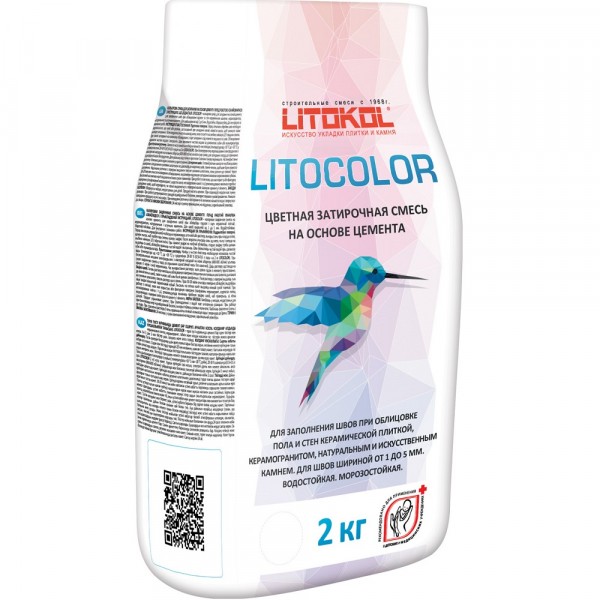 Фото Затирка  litokol litocolor, белый, 2 кг