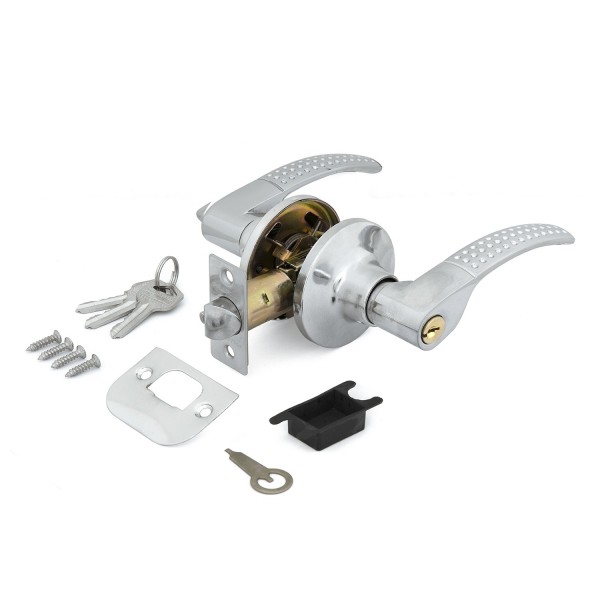 Фото Ручки дверные с защелкой под ключ palladium 3903,цвет хром