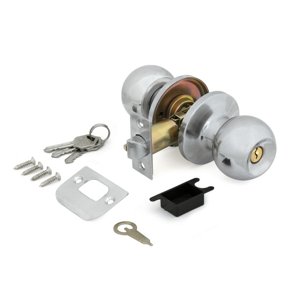 Фото Ручки дверные с защелкой под ключ palladium 607,цвет хром