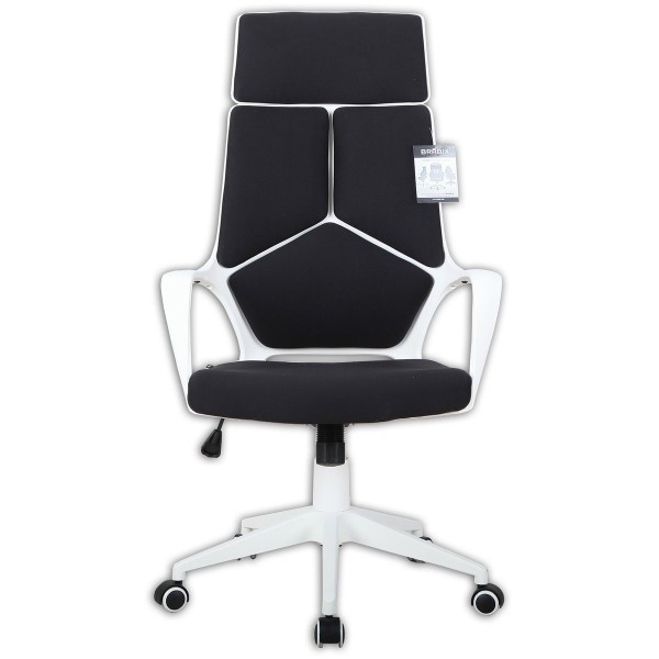 Фото Кресло офисное brabix prime ex-515 белый пластик ткань черный