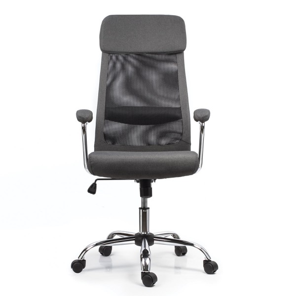 Фото Кресло офисное brabix flight ex-540 хром ткань/сетка черный