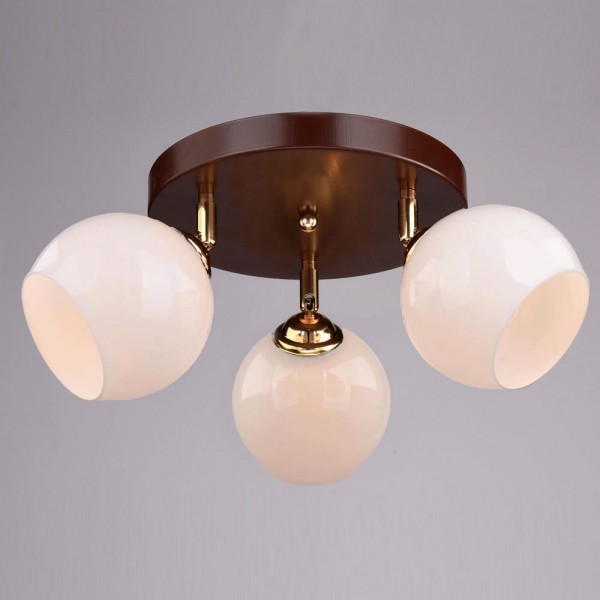 Фото Люстра потолочная россвет рс16436 brn+fg/3c е27 3x40вт ip20