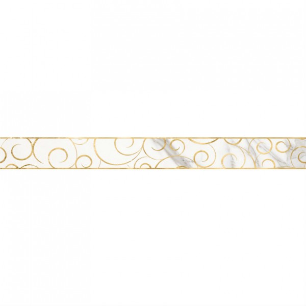Фото Бордюр миланезе дизайн каррара 60х6 белый 1506-0154