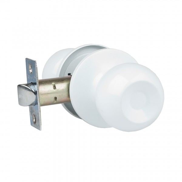 Фото Ручка дверная с защелкой trodos зш-05 без запия, цвет белый