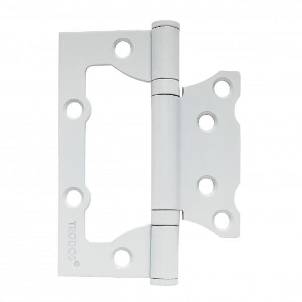 Фото Петля дверная накладная trodos 100х75х2мм, без врезки б/к цвет белый