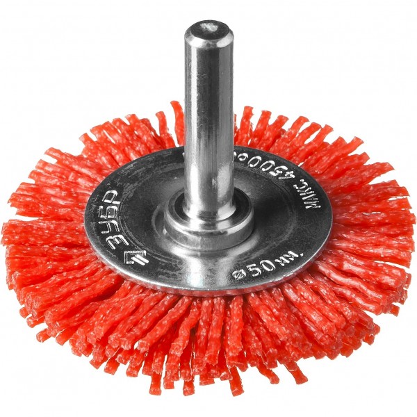 Фото Щетка для дрели плоская 50мм витая нейлон, зубр 35161-050_z02