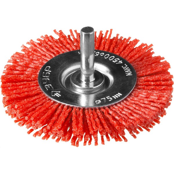 Фото Щетка для дрели плоская 75мм витая нейлон, зубр 35161-075_z02