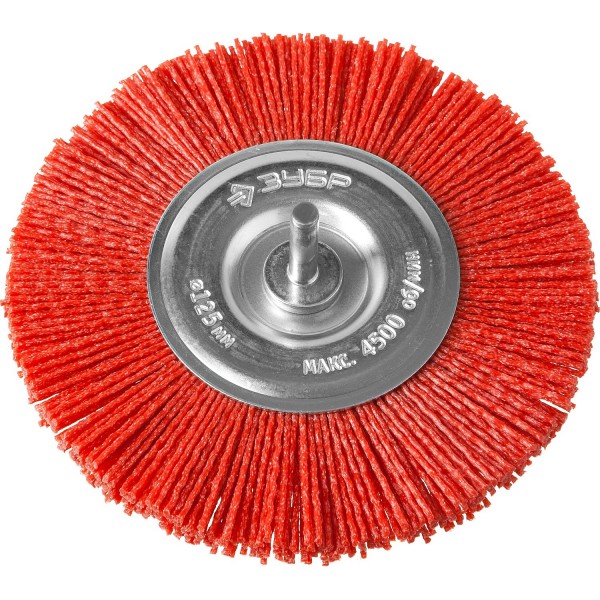 Фото Щетка для дрели плоская 125мм витая нейлон, зубр 35161-125_z02