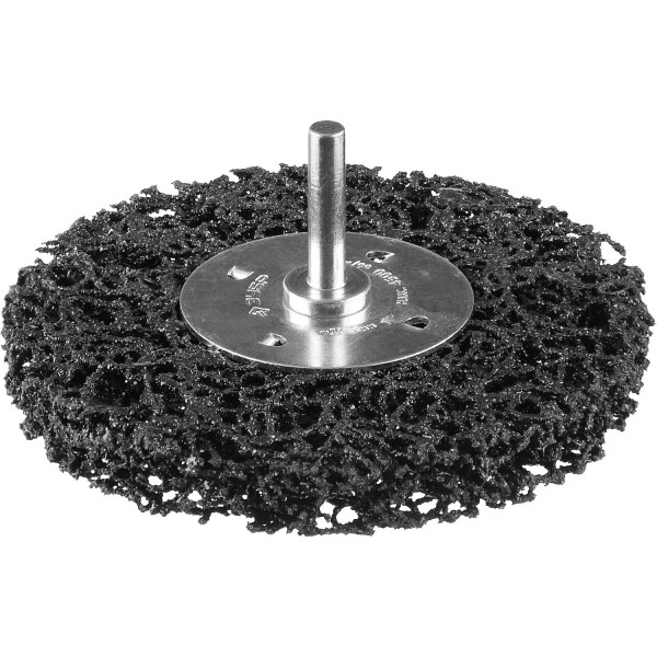 Фото Щетка для дрели плоская 100мм витая нейлон с абразивом, зубр 35162-100_z01