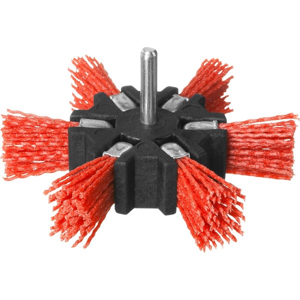 Фото Щетка для дрели плоская 100мм витая нейлон звезда, зубр 35163-100_z02