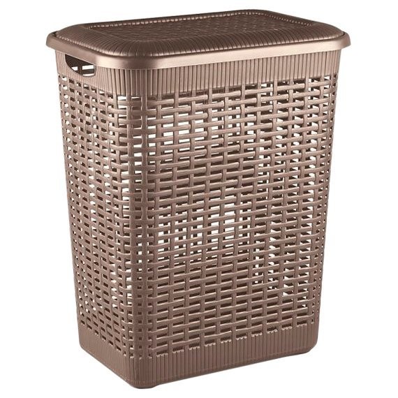 Фото Корзина для белья 50л econova 420х310х560мм коричневый 4312934