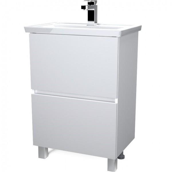 Фото Тумба aris 60н 2я. белый глянец