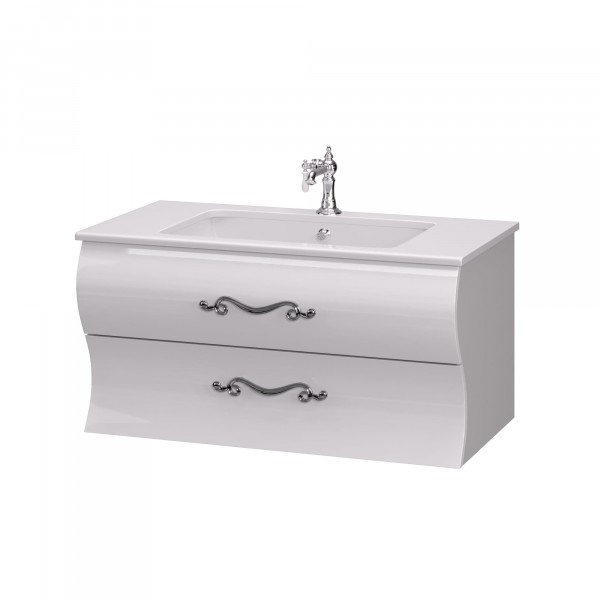 Фото Тумба с раковиной amethyst 100 white