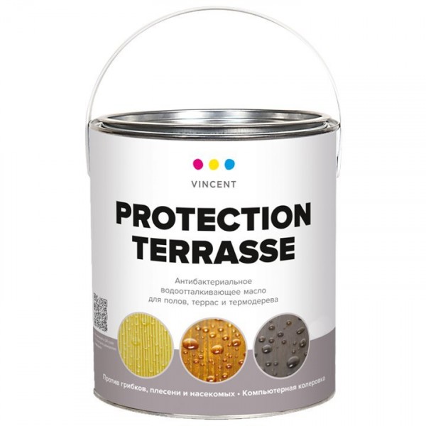 Фото Масло vincent protection terrasse деревозащитное 0,9л
