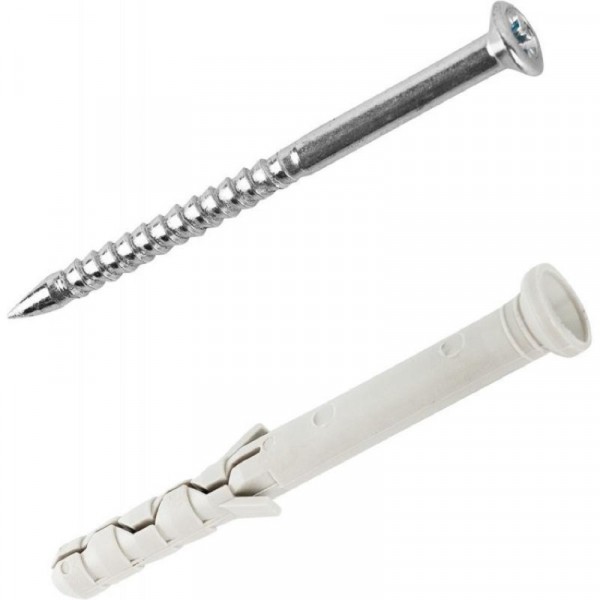 Фото Дюбель-гвоздь yz потайн. манжета нейлон 6x100 (30 штук) -пакет tecfi