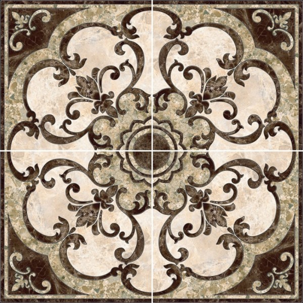 Фото Декор-панно напольное emperador 86*86 коричневый /1/