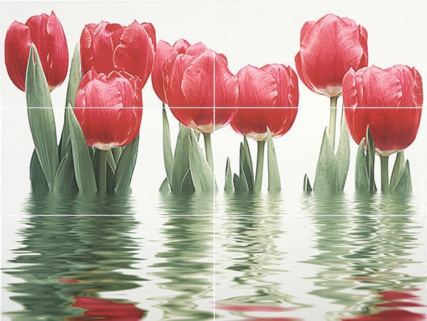 Фото Панно тюльпаны 75*1000*9 светлый