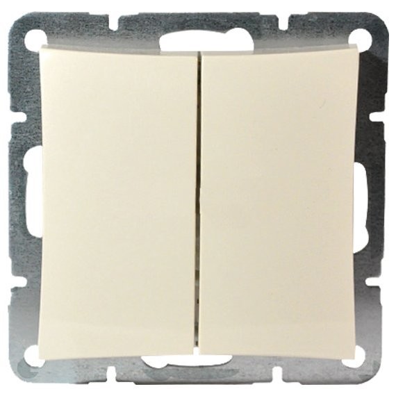 Фото Выключатель 2кл lexel дуэт с подсветкой бежевый se wde000253