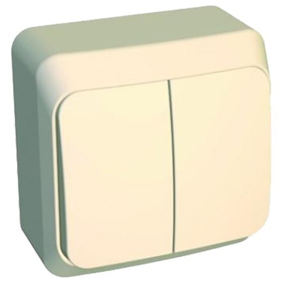 Фото Выключатель 2кл lexel этюд наружный крем ba10-002k