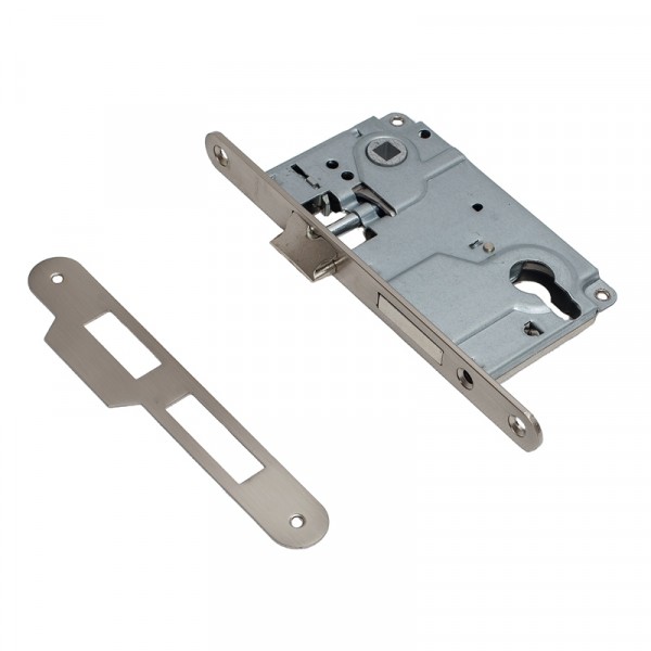 Фото Замок врезной trodos 85r1 под цилиндр sn (никель)