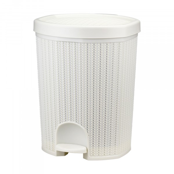 Фото Контейнер для мусора 18л вязание с педалью белый идея м2476