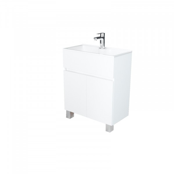 Фото Тумба с раковиной mira 60н 2д. белый глянец