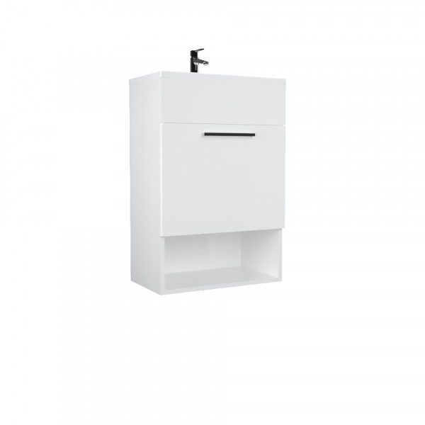 Фото Тумба с раковиной july 50п 1д. белый глянец