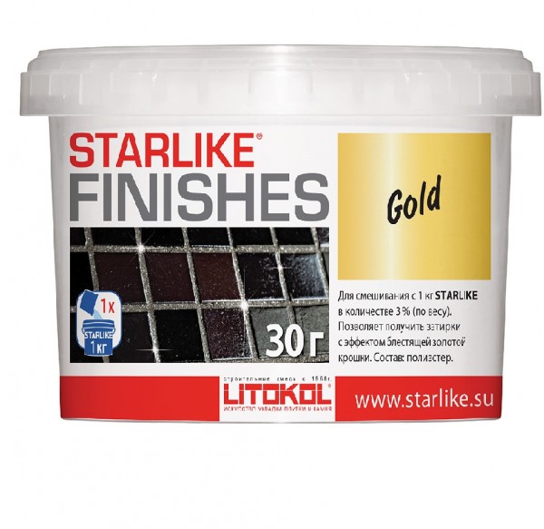 Фото Добавка для затирок litokol starlike finishes gold золотая, 0,03 кг