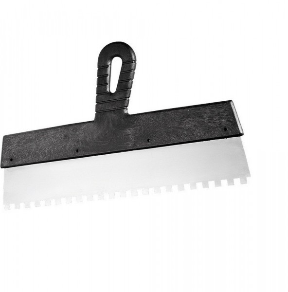 Фото Шпатель зубчатый 350мм зуб  6*6 нерж., с пласт. ручкой 85468