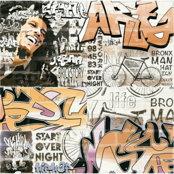 Фото Панно брикстори 60х60 многоцветный (2 шт) 7361-0002