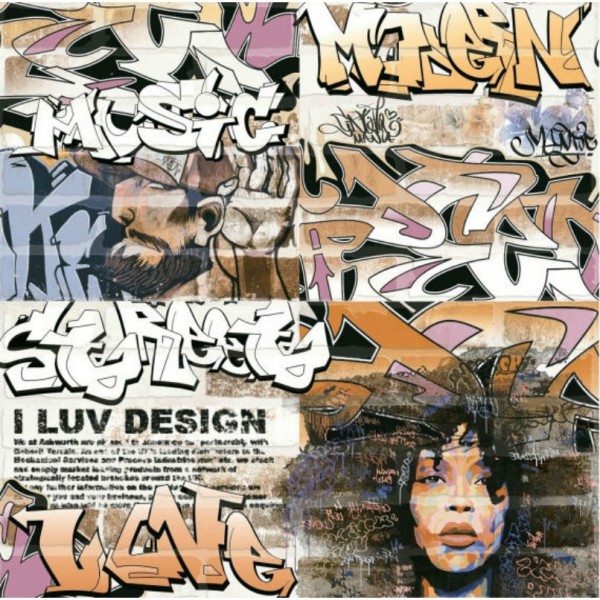 Фото Панно брикстори 60х60 многоцветный (2 шт) 7361-0003