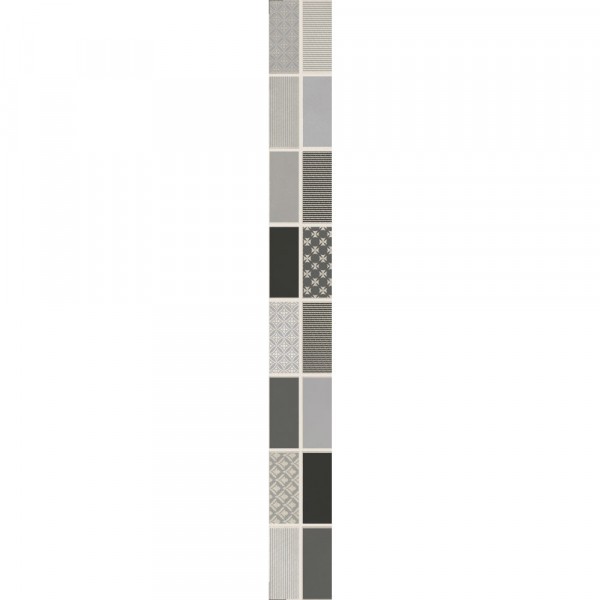 Фото Бордюр fiori grigio металлизированный 6,5х60 серый 1506-0101