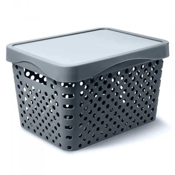 Фото Корзина для хранения 17л 36.5x27.5x22см архимед с крышкой р1219