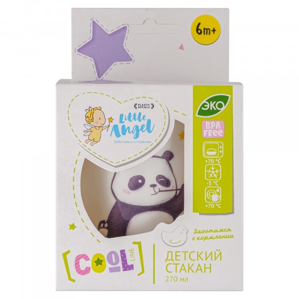 Фото Стакан детский 270мл panda little angel la1102-нк