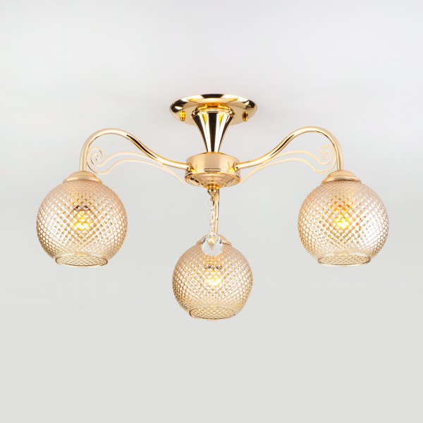 Фото Светильник потолочный eurosvet kristin 30139/3 е27х3х40вт золото