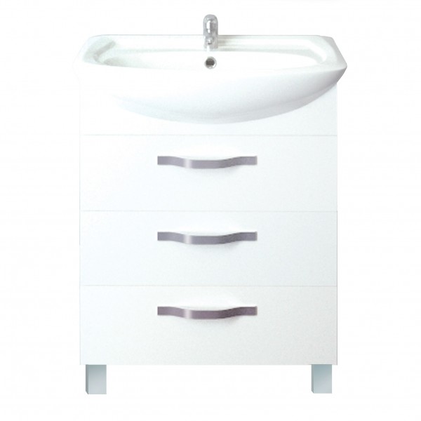 Фото Тумба вита 65н 3в.я. белый глянец, мдф