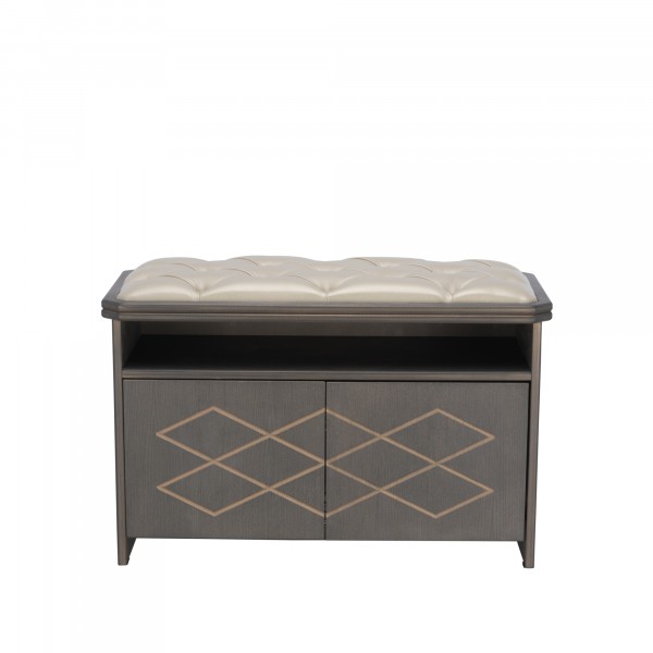 Фото Банкетка ми патриция серый ясень экокожа oregon perlamutr 106 каретная стяжка 2690-2932