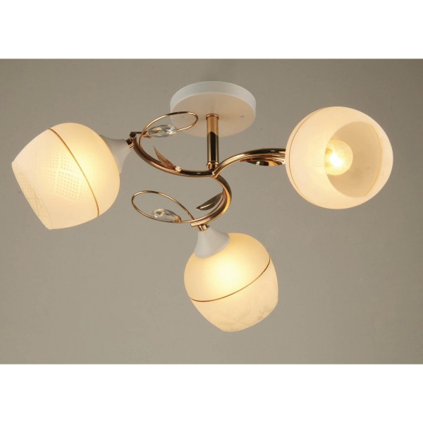 Фото Люстра потолочная hiper mila h020-3 е27 3x60вт ip 20 золото